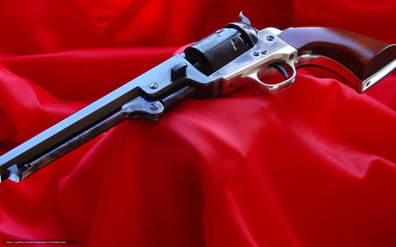 Revolver on Red Cloth