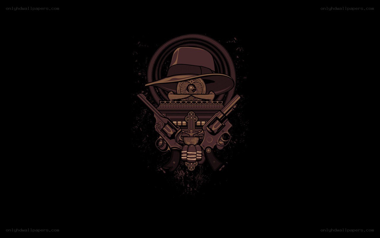 revolver skull with hat