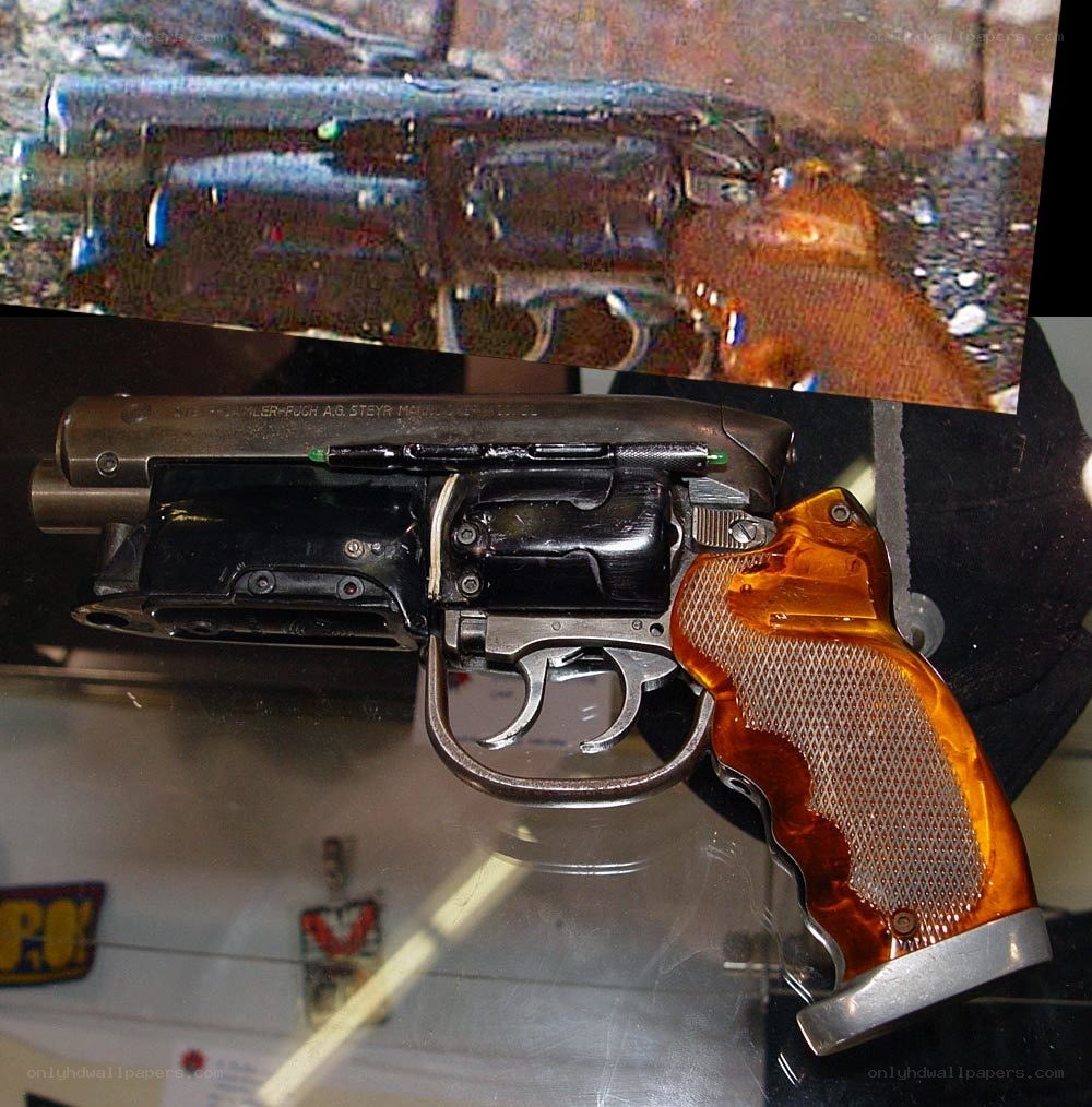revolver with amber grip