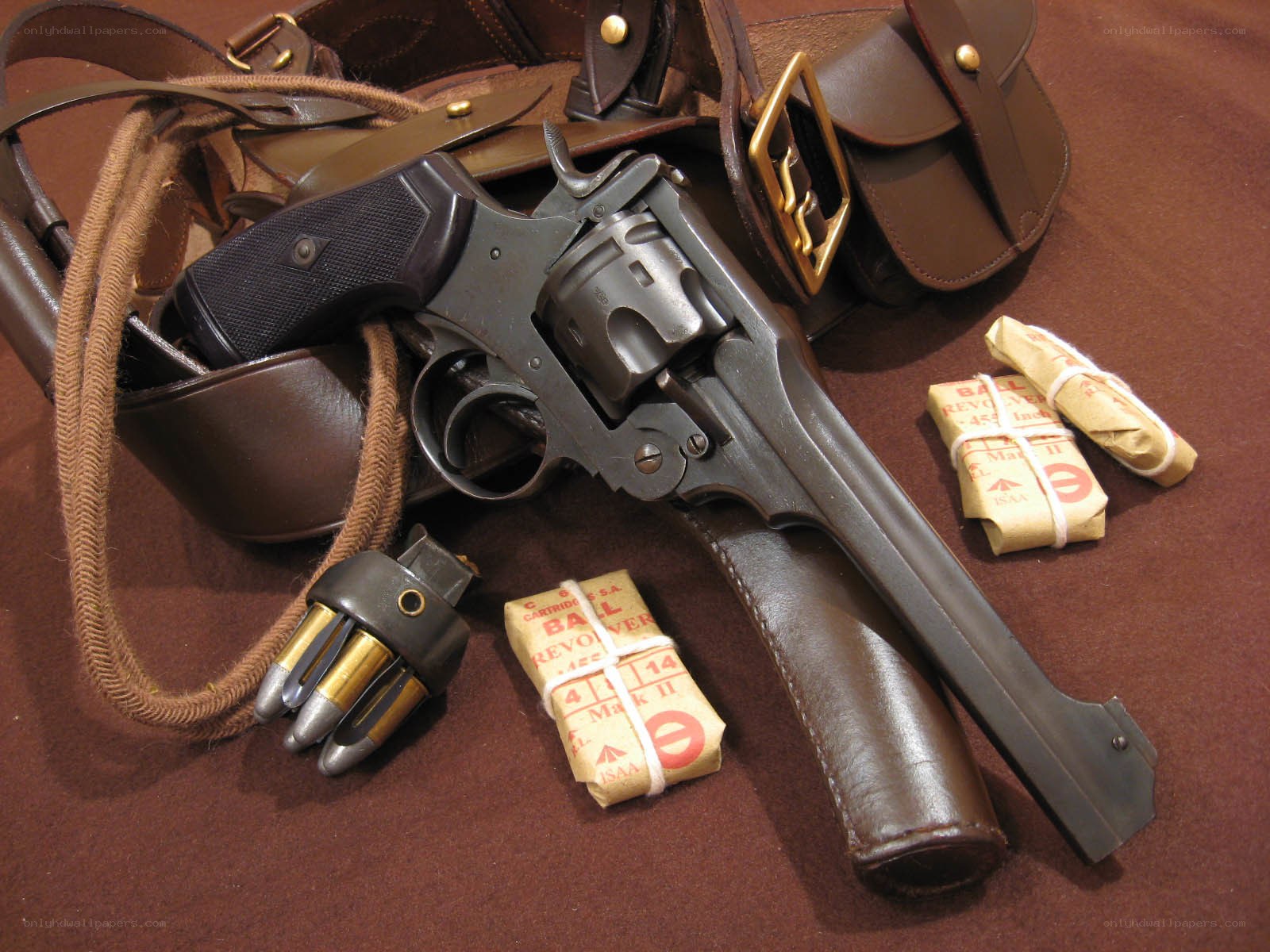 Revolver with ammunition and gear