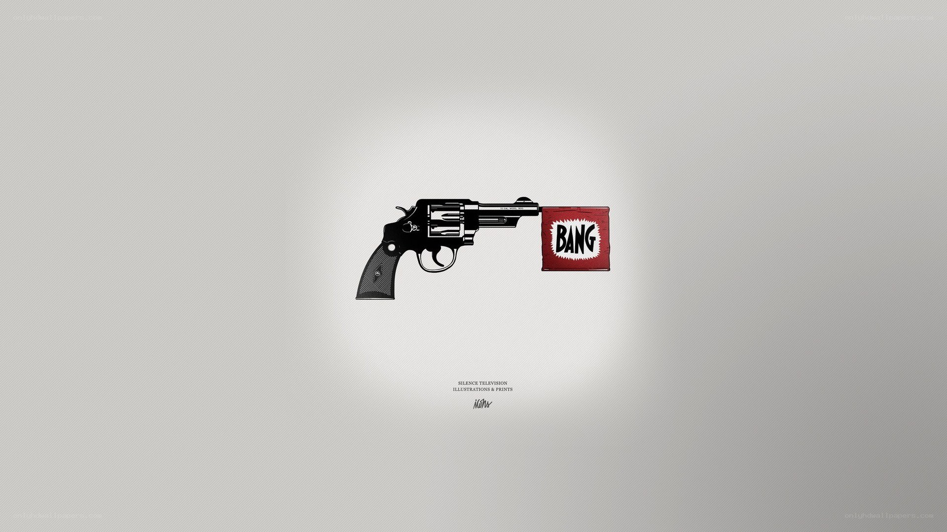 revolver with bang sign