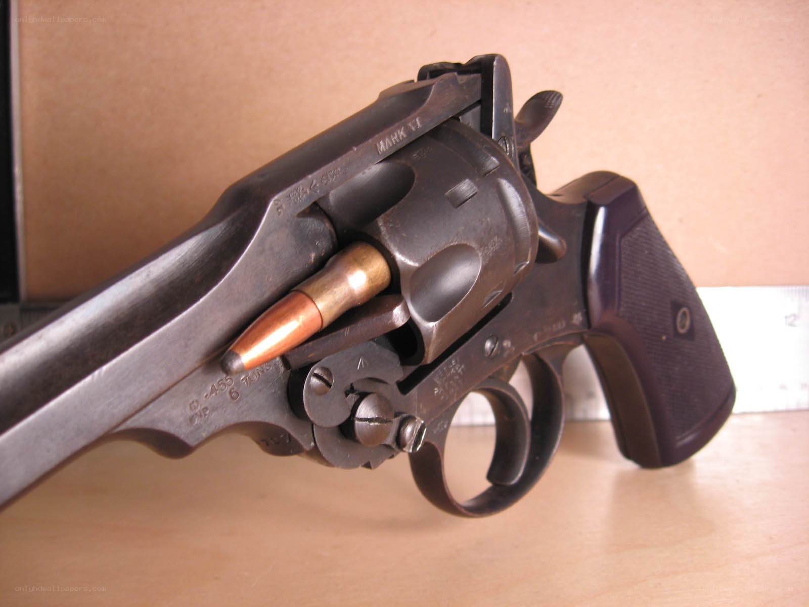revolver with bullet