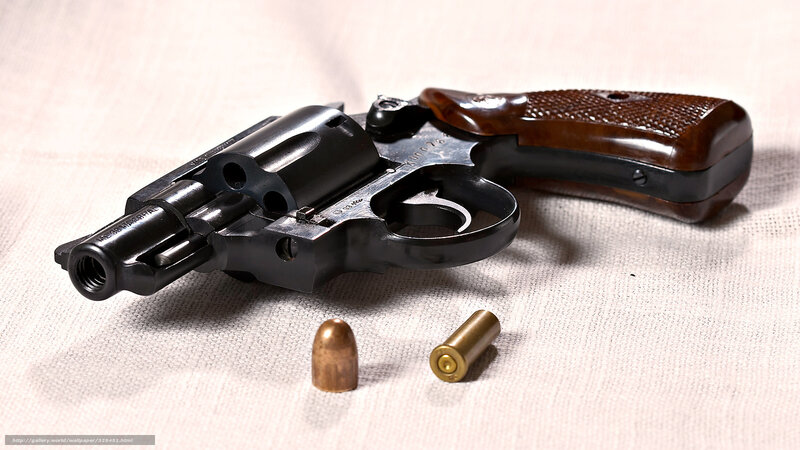 Revolver with Bullets — Black, Neutral