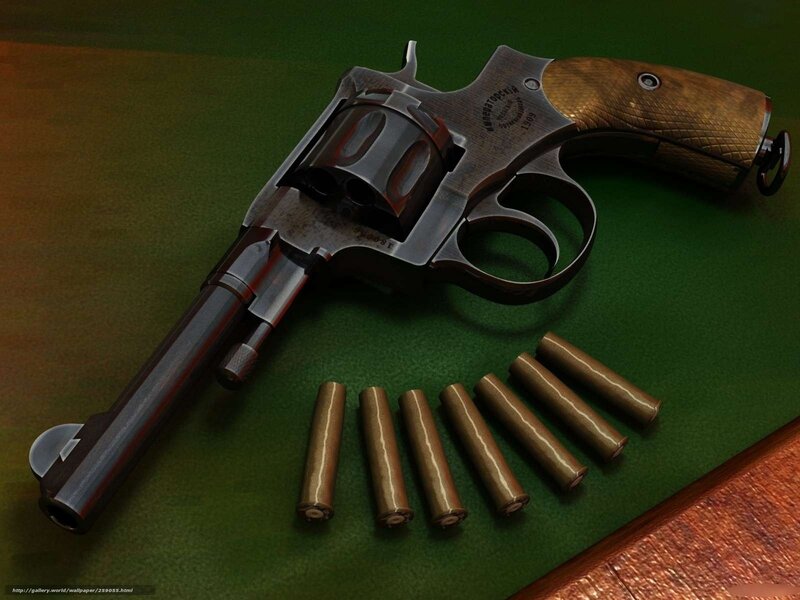 Revolver with Bullets — Green