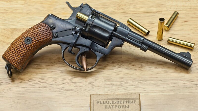 Revolver with Cartridges — Brown
