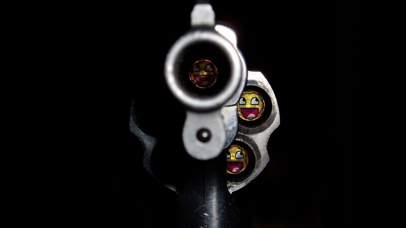 Revolver with Emoji Bullets — Black