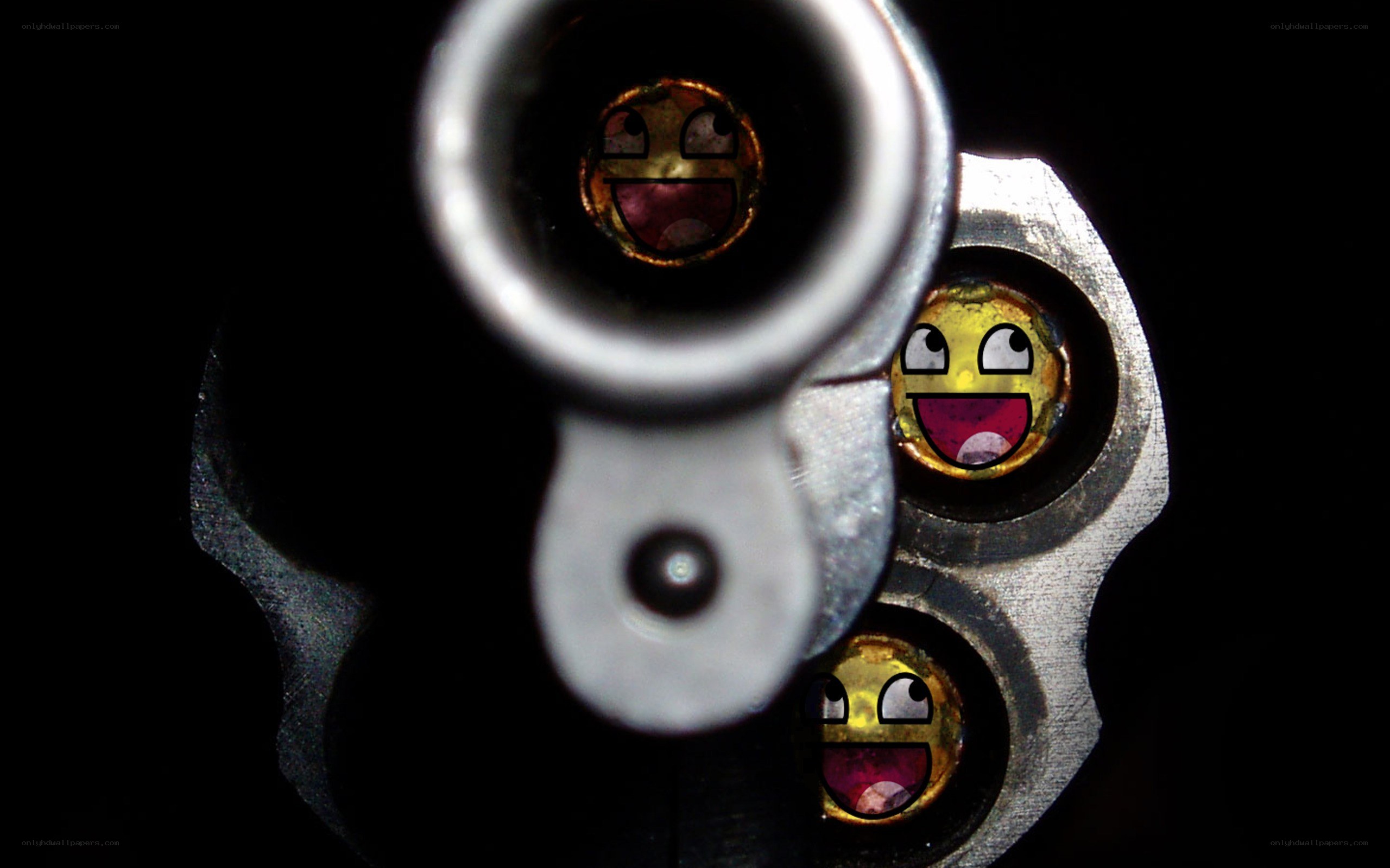 revolver with emoji faces