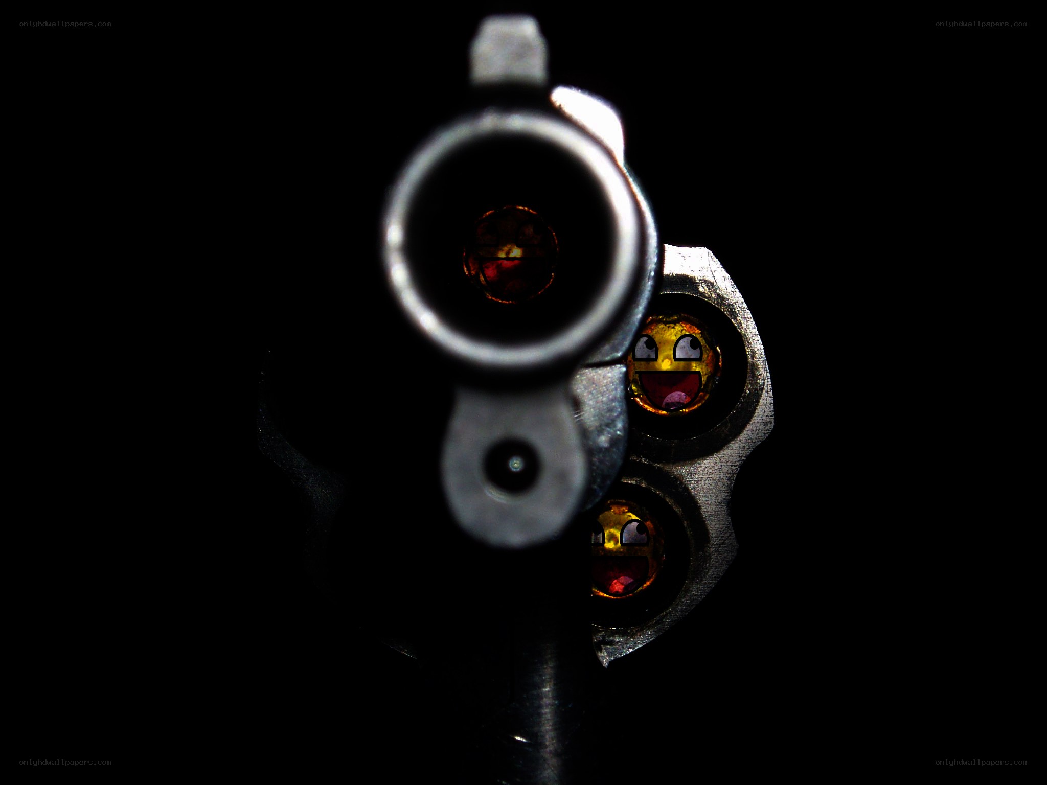 revolver with emoji faces