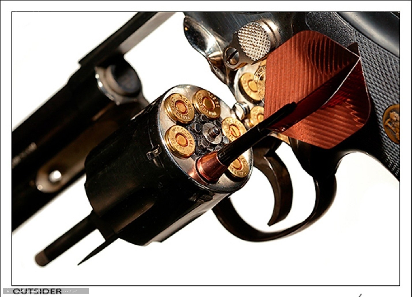 revolver with exposed cylinder