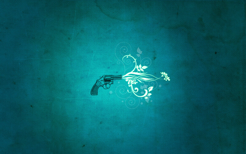 Revolver with Floral Design