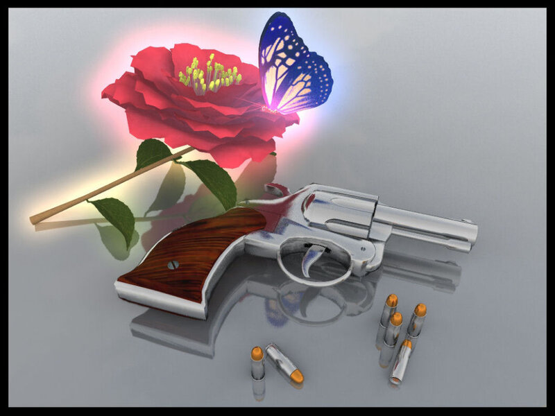 Revolver with Flower