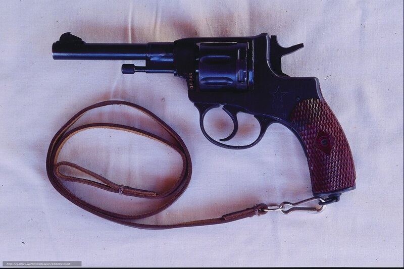 revolver with leather strap