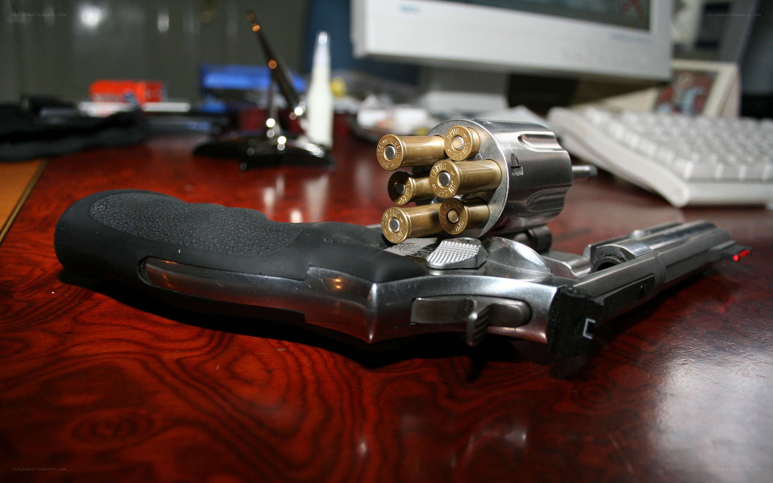 revolver with loaded cylinder