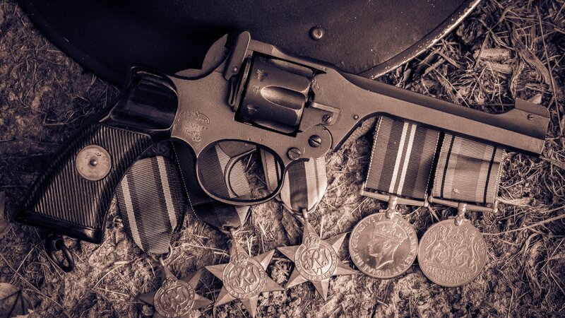Revolver with Medals