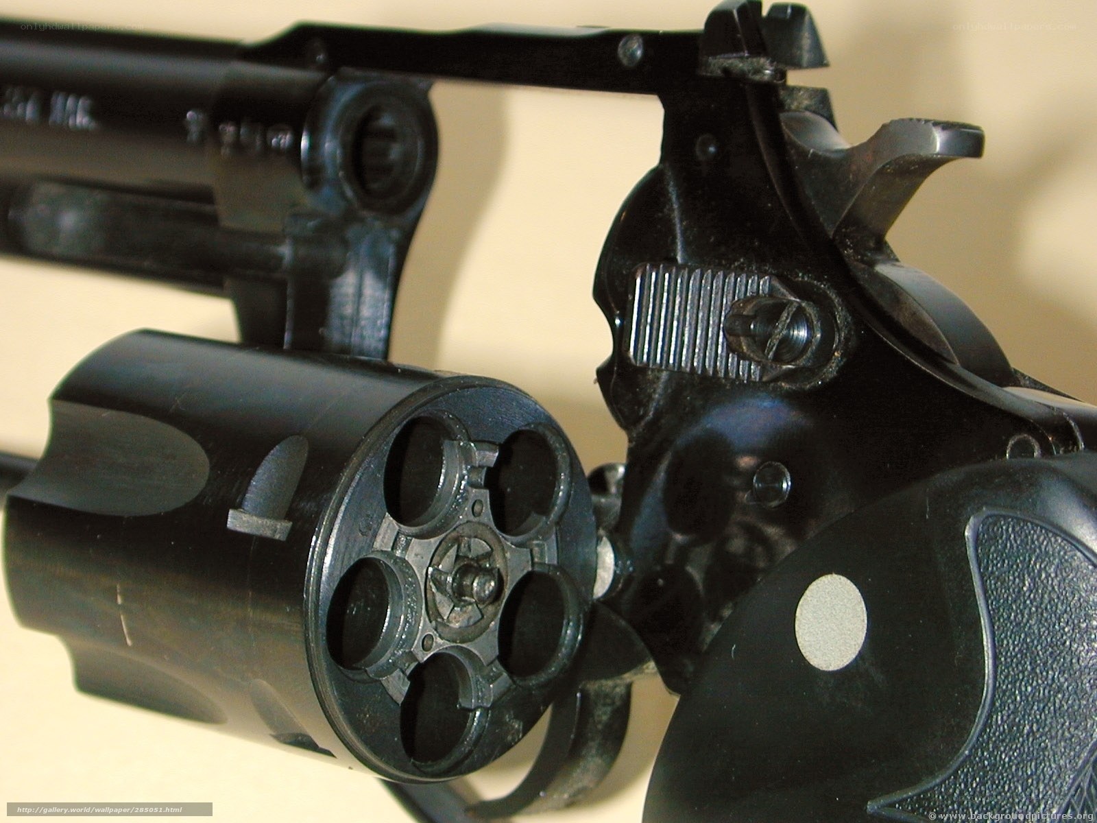 revolver with open cylinder