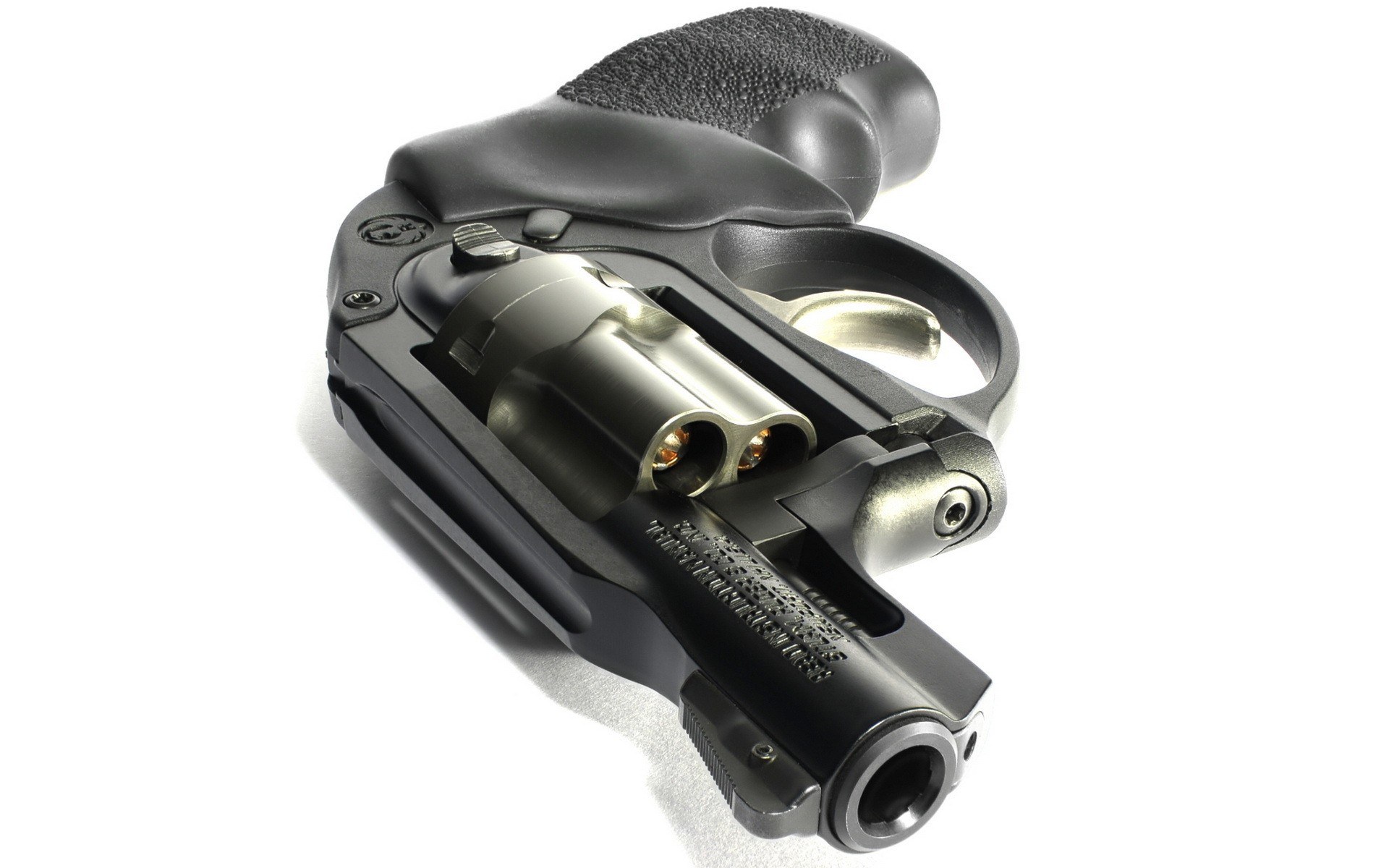 revolver with open cylinder