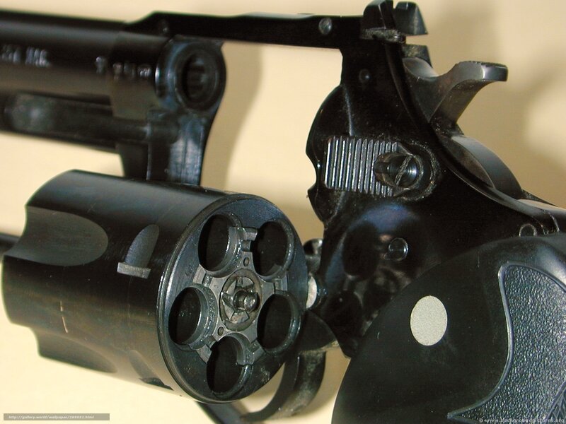 Revolver with Open Cylinder — Black, Neutral