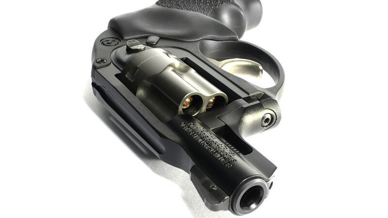 revolver with open cylinder