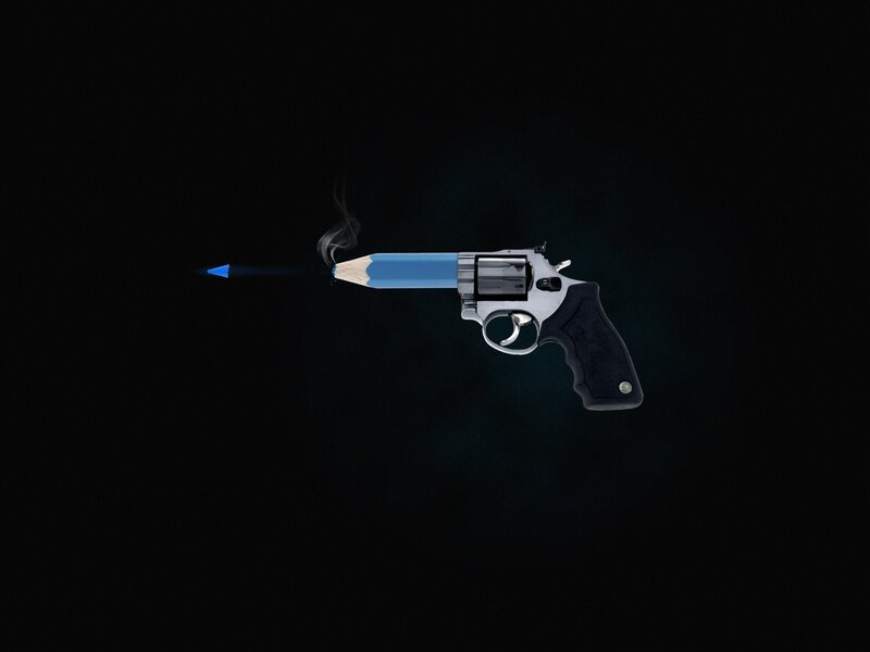 Revolver with pencil bullet