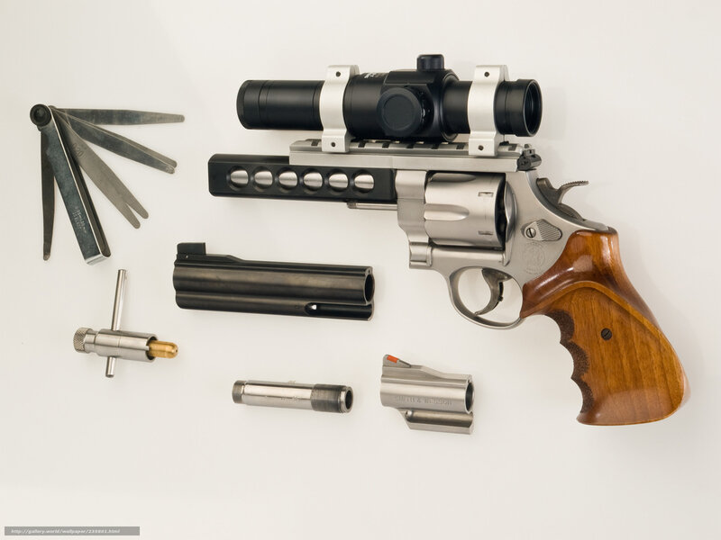 revolver with scope and parts