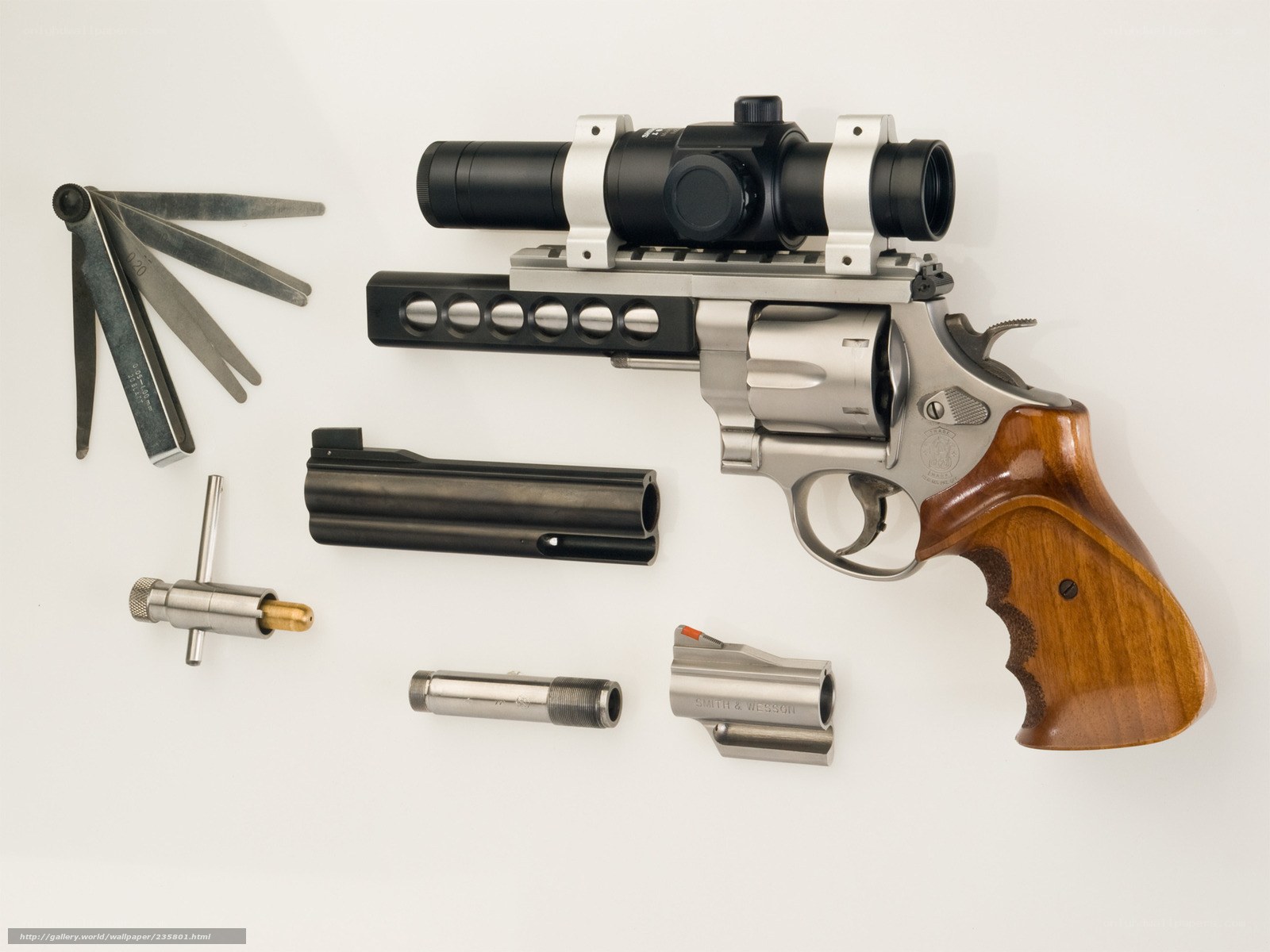revolver with scope and parts