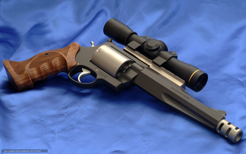 Revolver with Scope — Blue, Neutral, Photograph