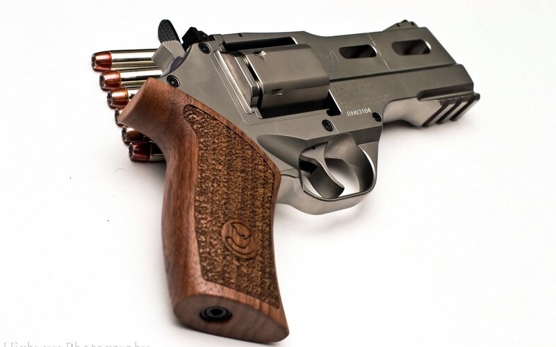 revolver with wooden grip