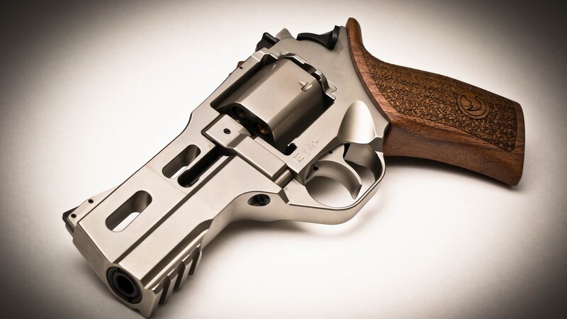 revolver with wooden grip