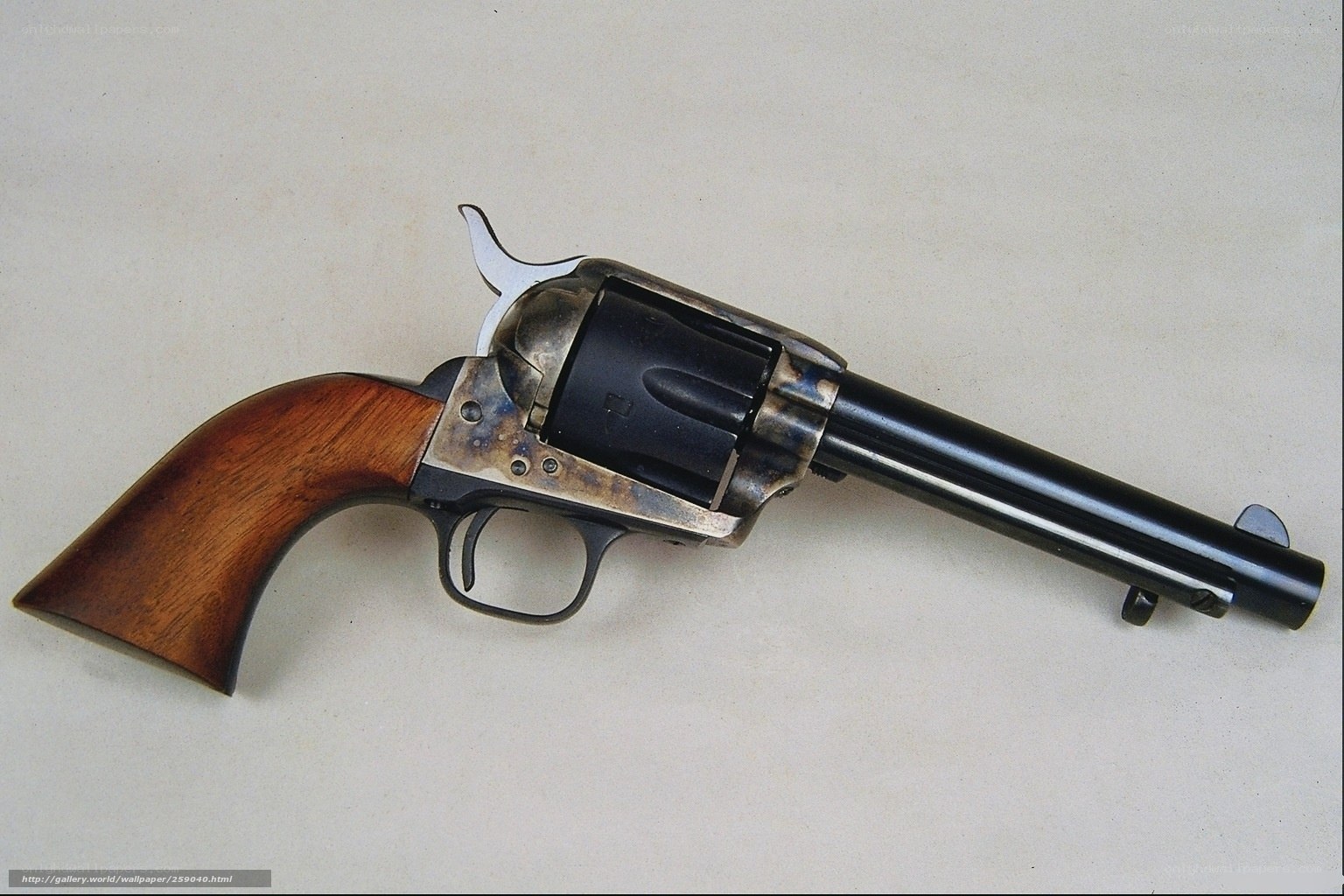 revolver with wooden grip