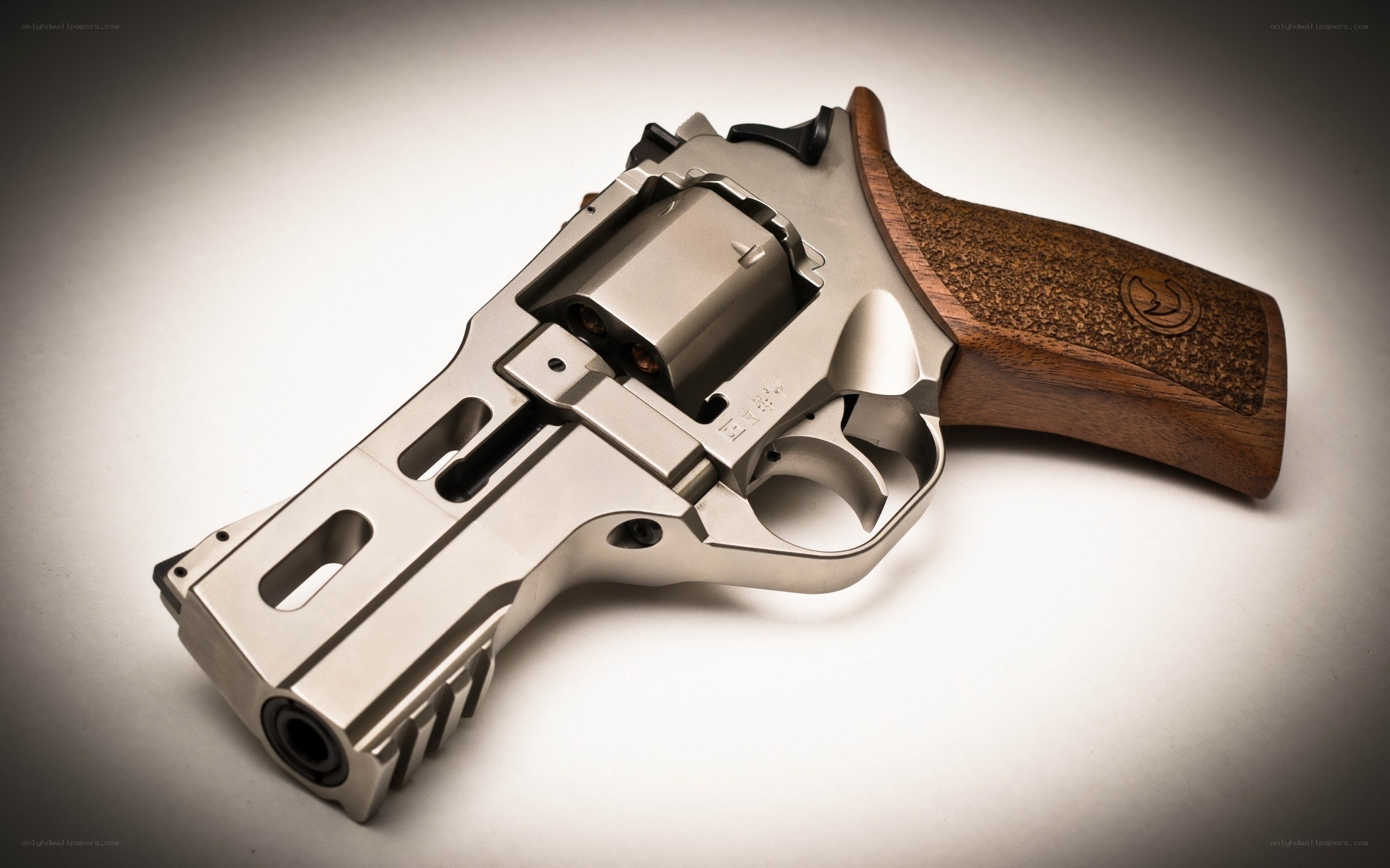 revolver with wooden grip