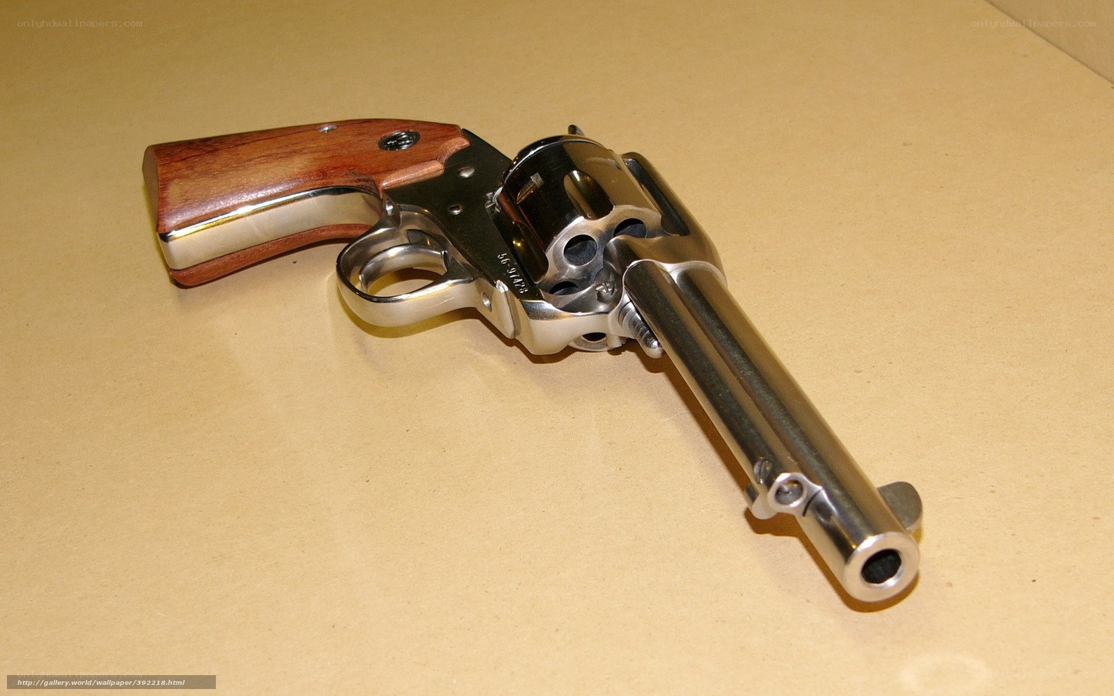 revolver with wooden grip