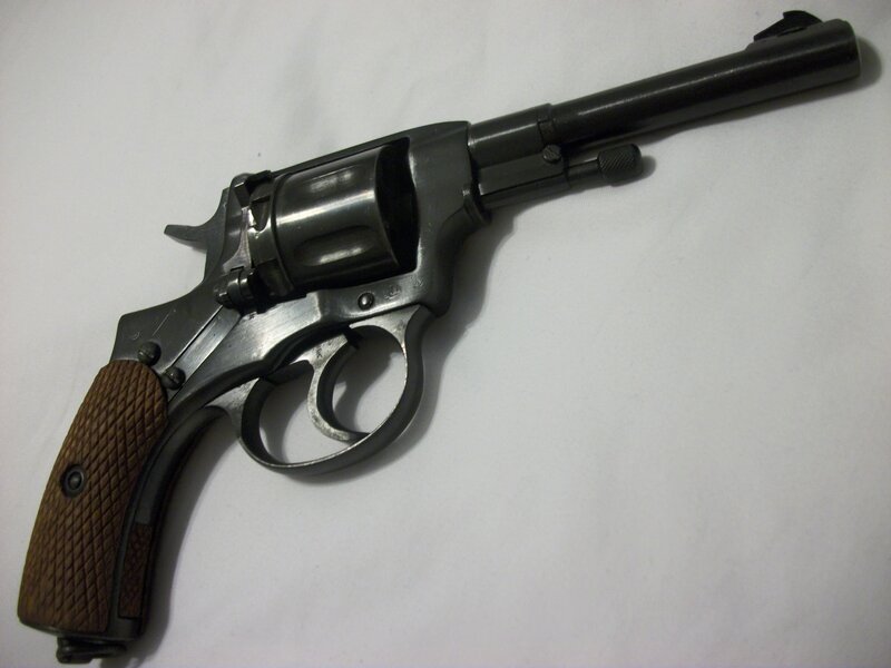 revolver with wooden grip