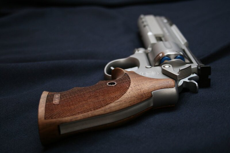 revolver with wooden grip