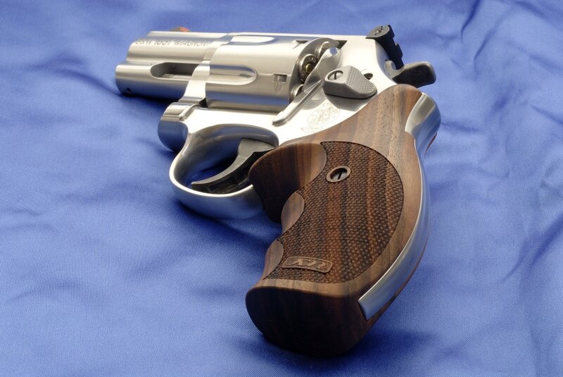 revolver with wooden grips