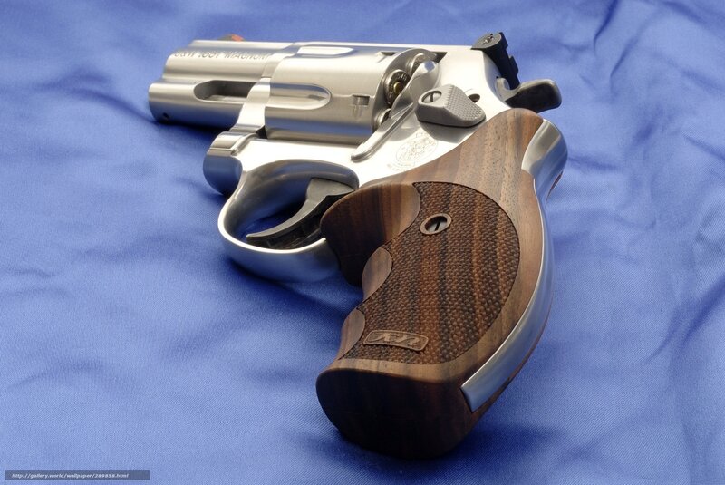 revolver with wooden grips