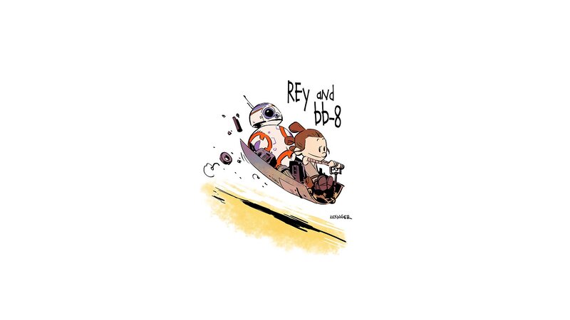 Rey and BB-8 in a Vehicle