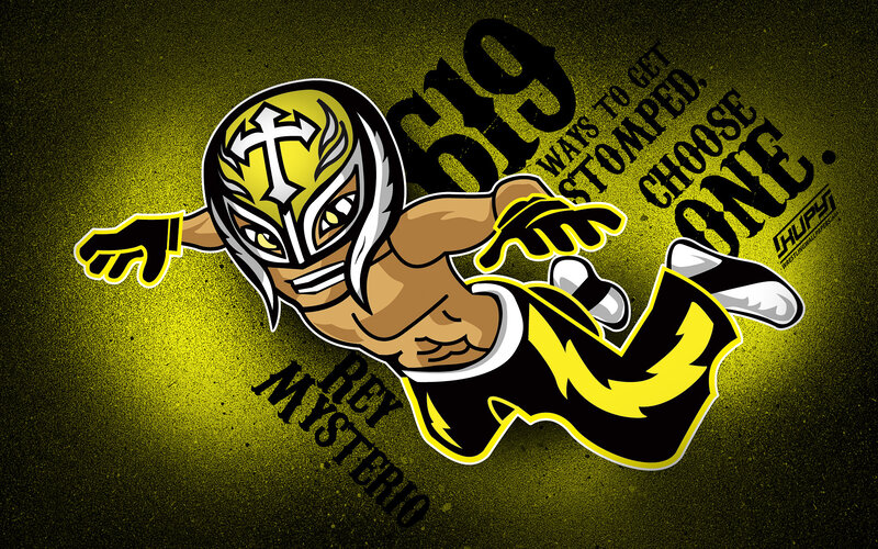 Rey Mysterio cartoon illustration