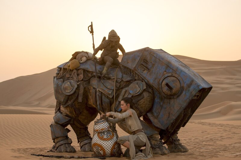 Rey with BB-8 and a Speeder