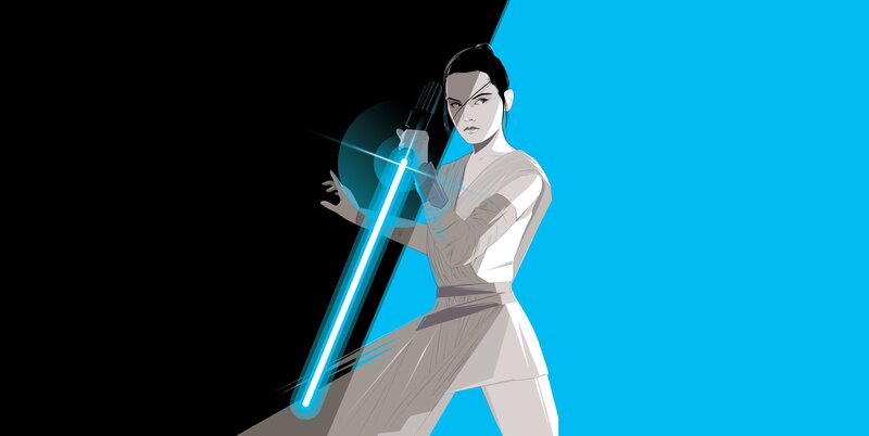 Rey with Lightsaber