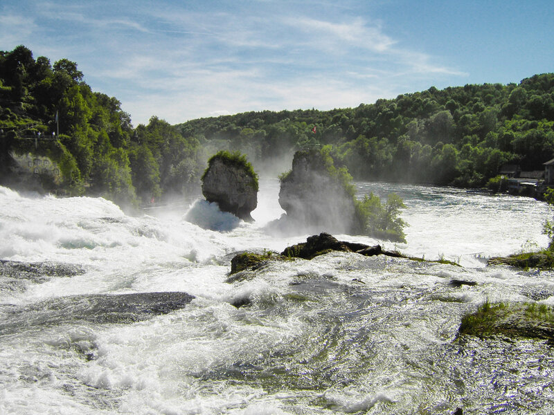 Rhine Falls Waterfall — Blue