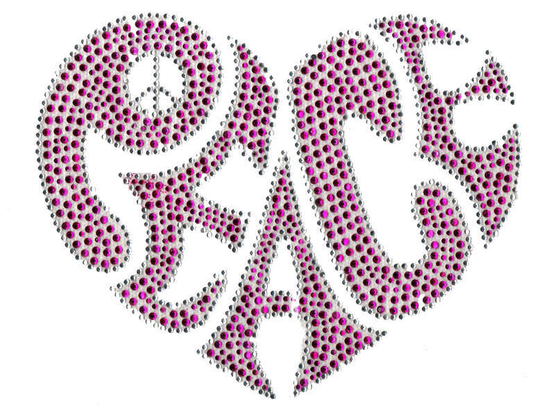 Rhinestone Word PEACE