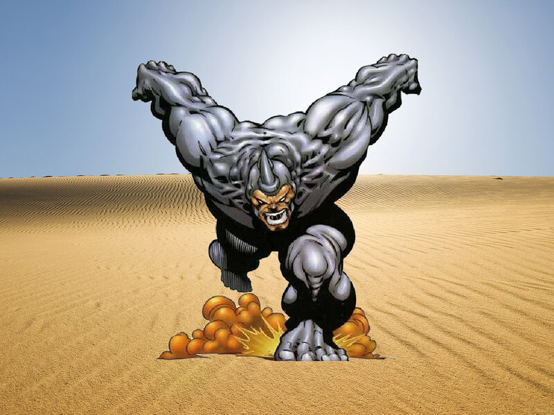 Rhino Character in Desert