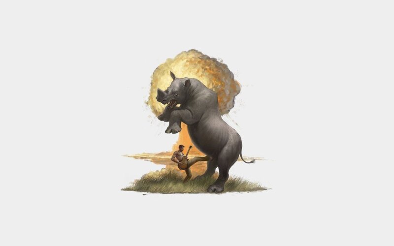 rhino explosion scene