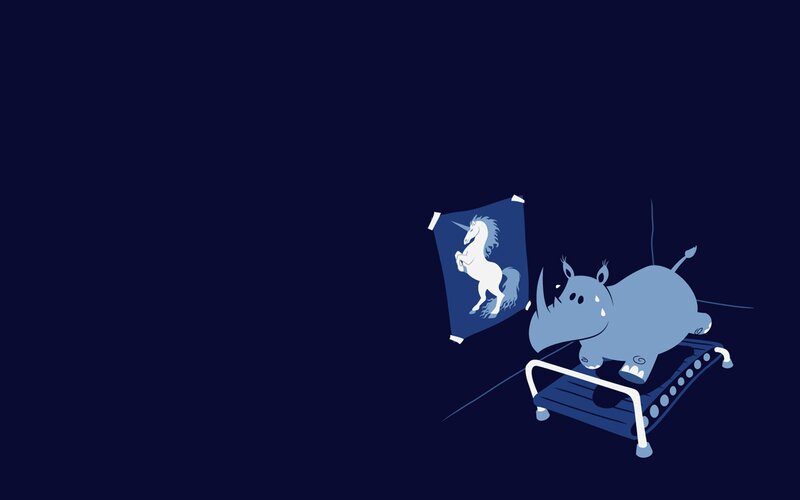 Rhino on Treadmill — Blue