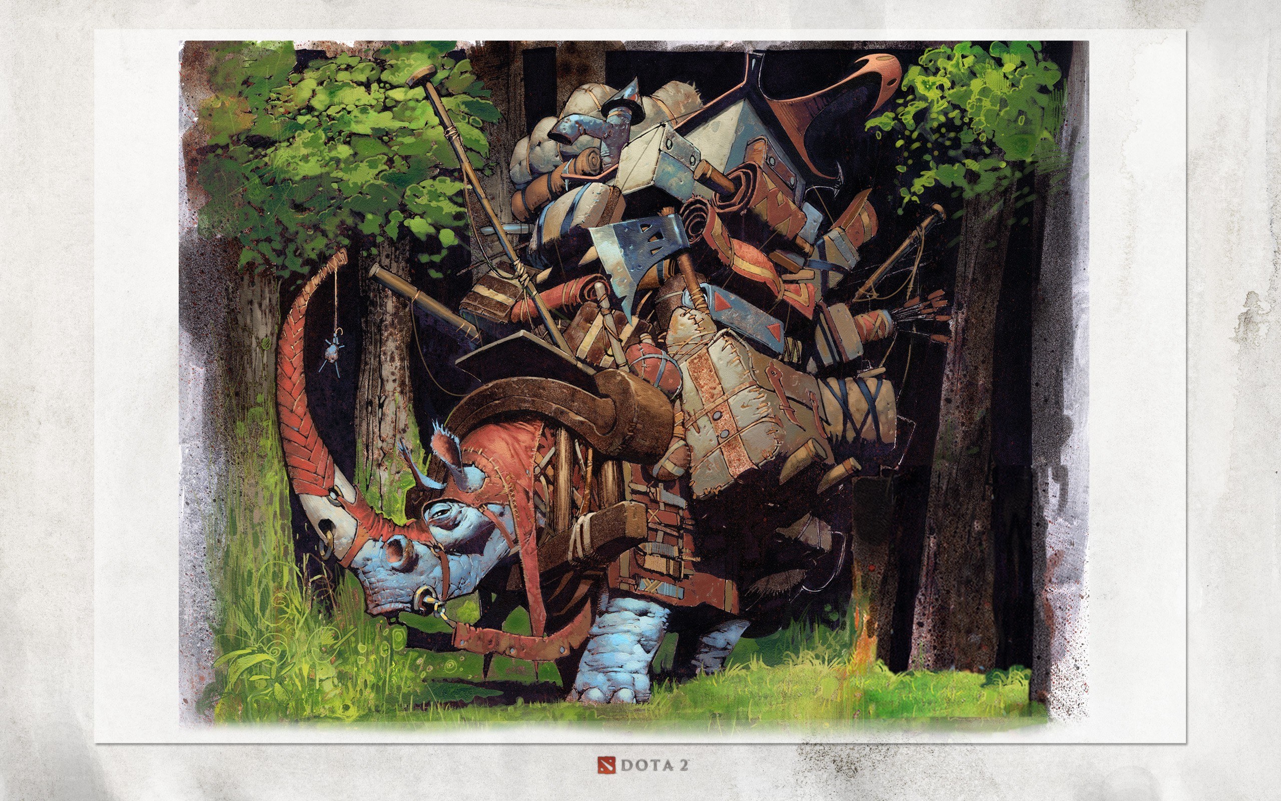 Rhino warrior in forest