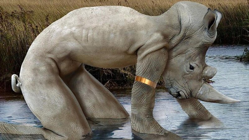 Rhinoceros in Water