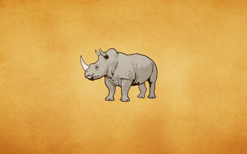 Rhinoceros Standing — Brown