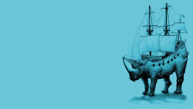 Rhinoceros with Ship