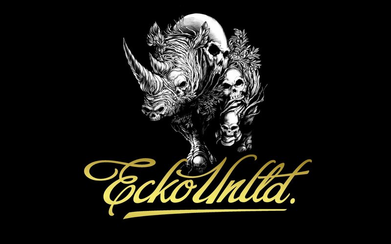 Rhinoceros with Skulls — Black, Dark