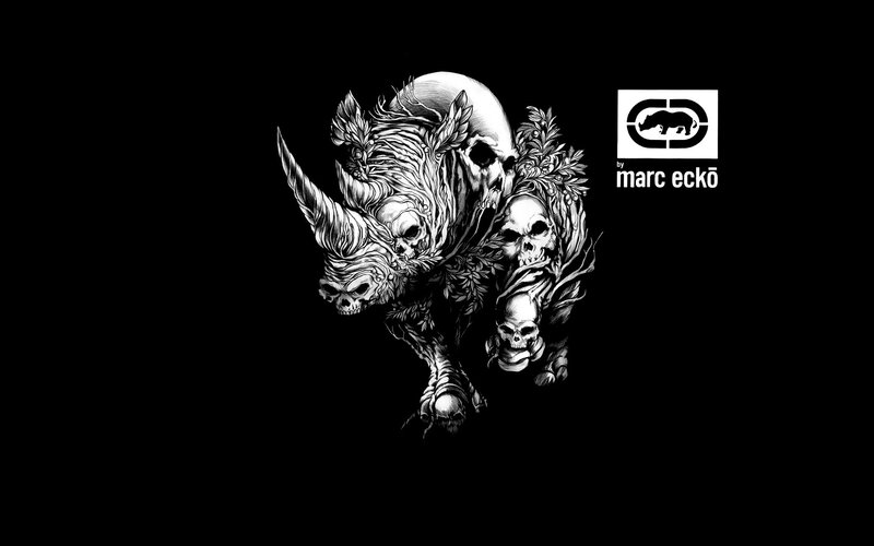 Rhinoceros with Skulls